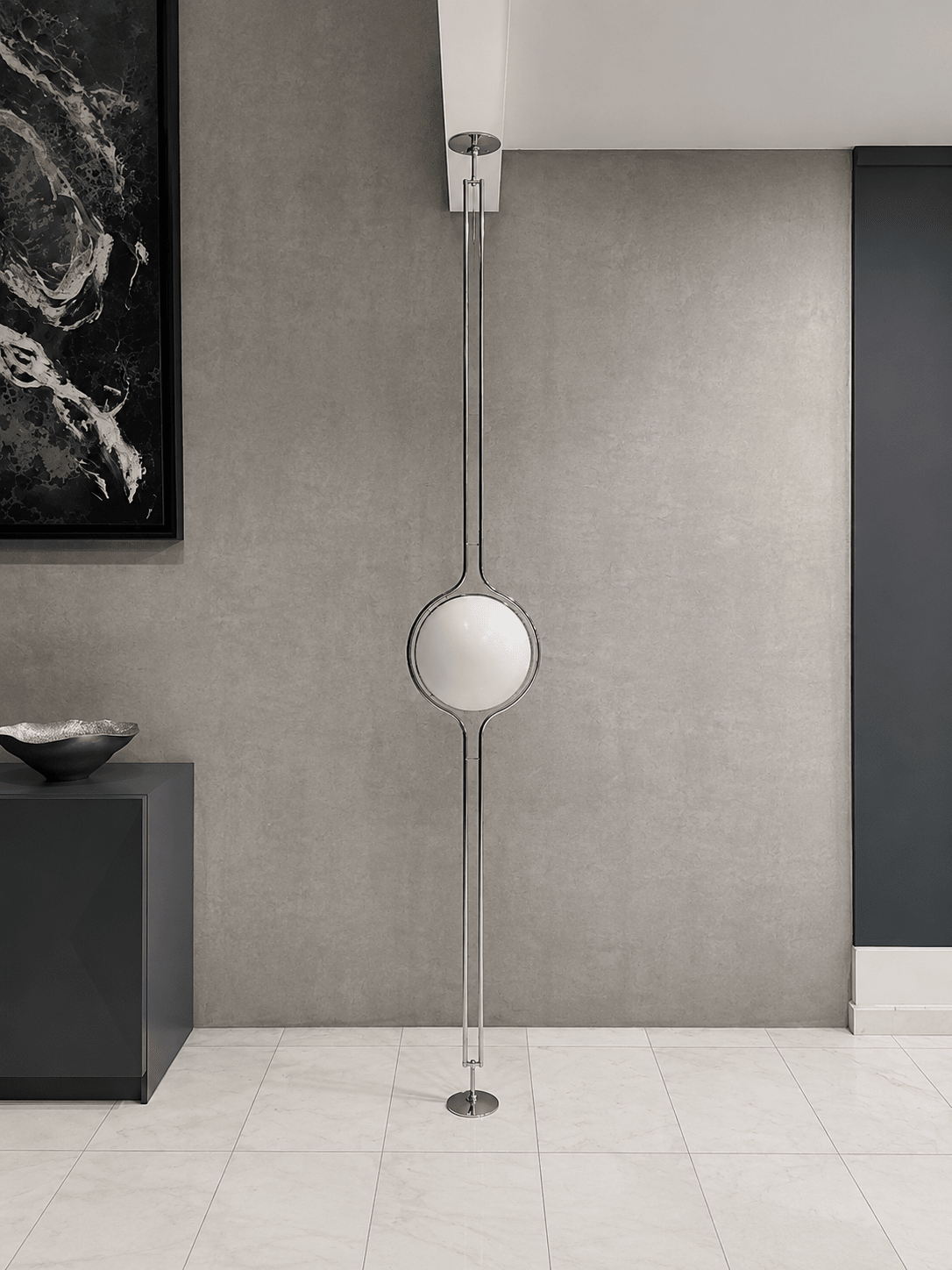 Emeric | Bauhaus Acrylic Globe Arc Floor Lamp - Luma House