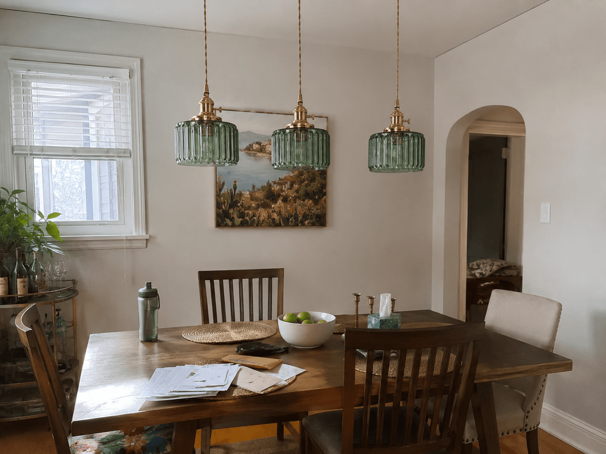 Emi | Fluted Glass Pendant Light - Luma House