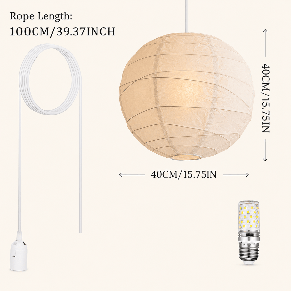 Emiko | Japanese Rice Paper Pendant Light - Luma House