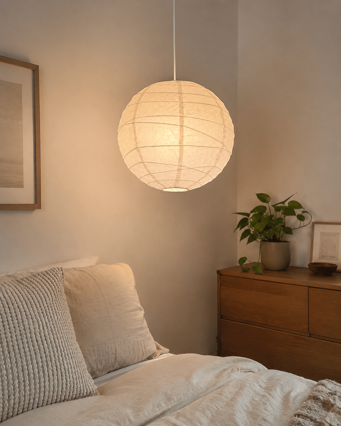 Emiko | Japanese Rice Paper Pendant Light - Luma House