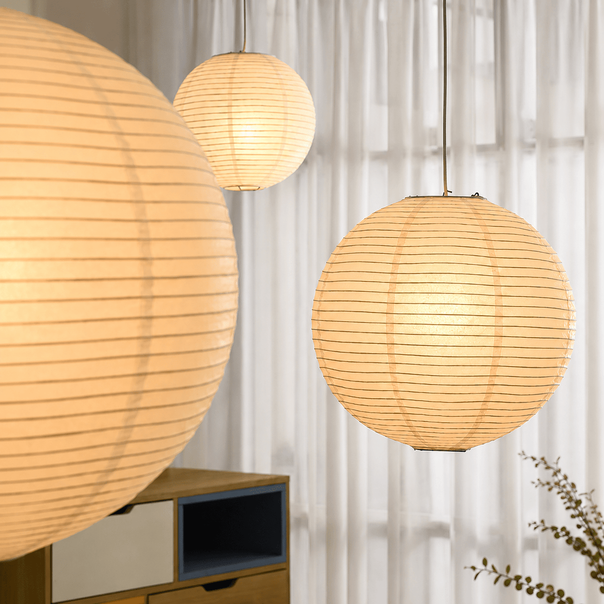 Emiko | Japanese Rice Paper Pendant Light - Luma House