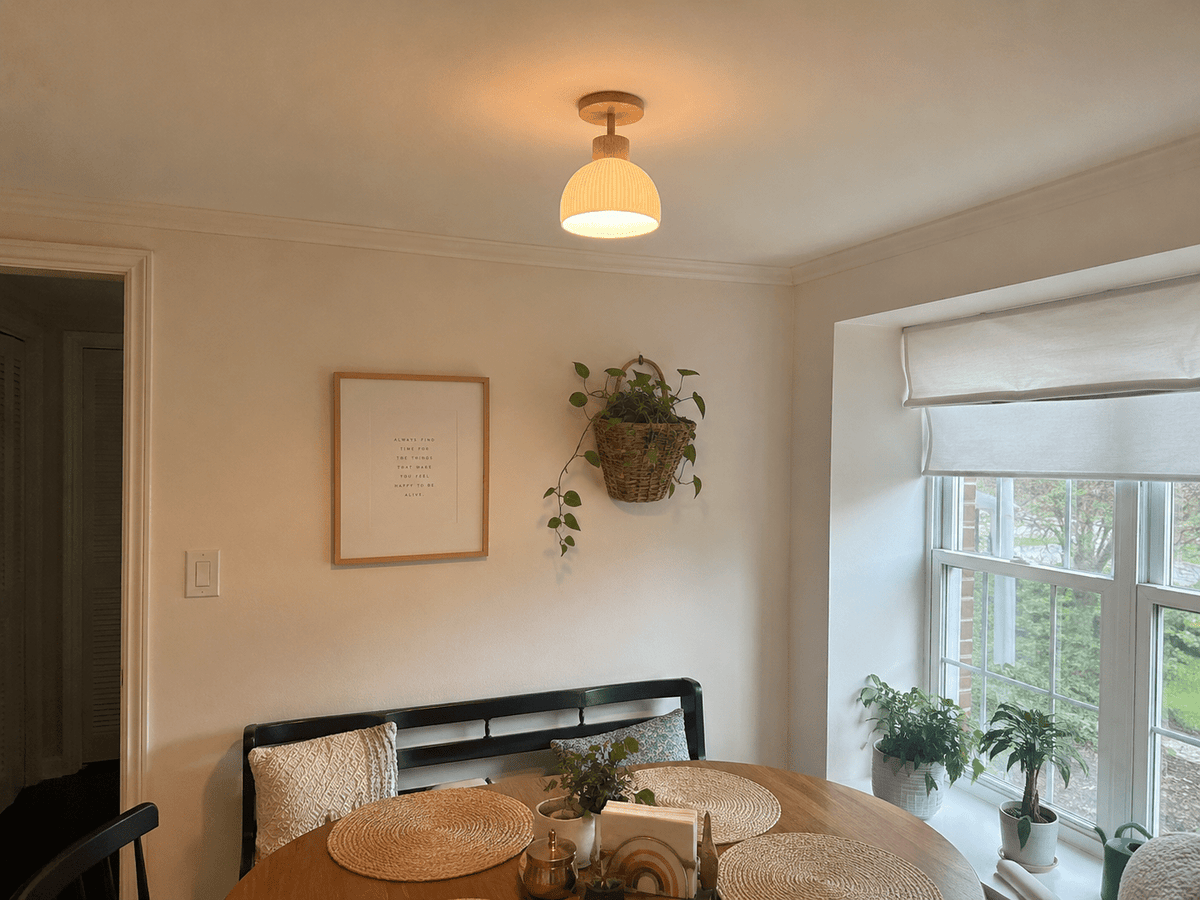 Ezra | Nordic Cream Flush Mount Ceiling Light - Luma House