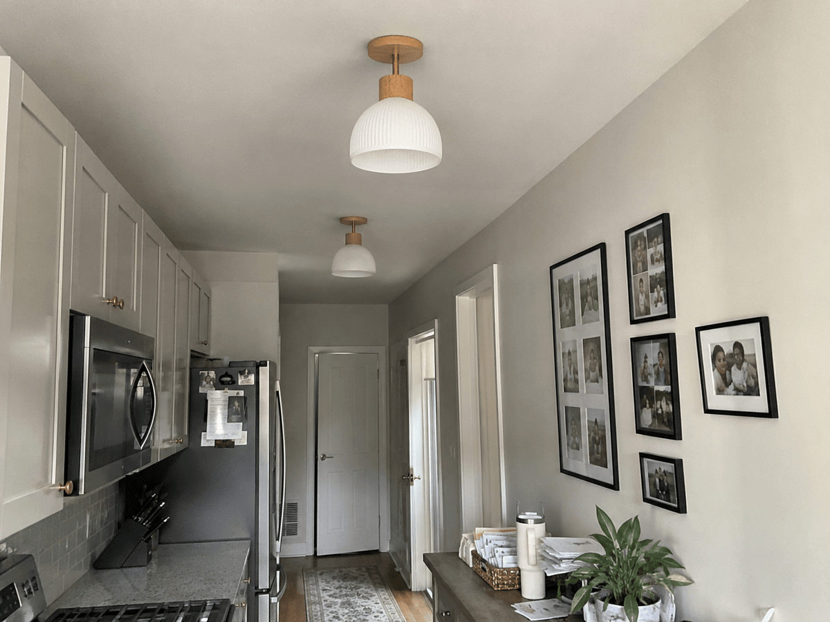 Ezra | Nordic Cream Flush Mount Ceiling Light - Luma House