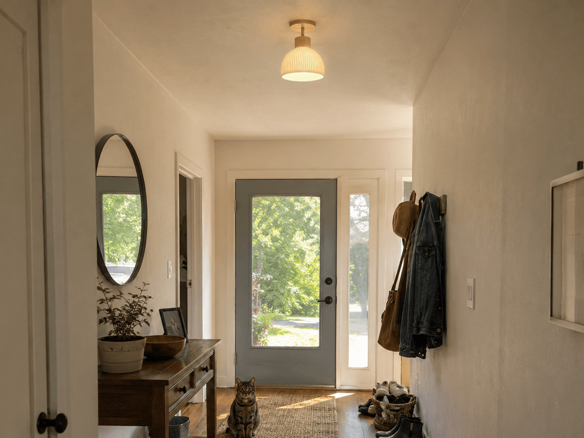 Ezra | Nordic Cream Flush Mount Ceiling Light - Luma House