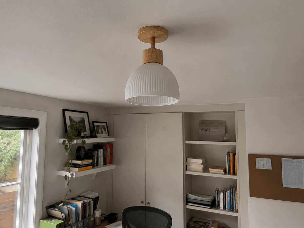 Ezra | Nordic Cream Flush Mount Ceiling Light - Luma House