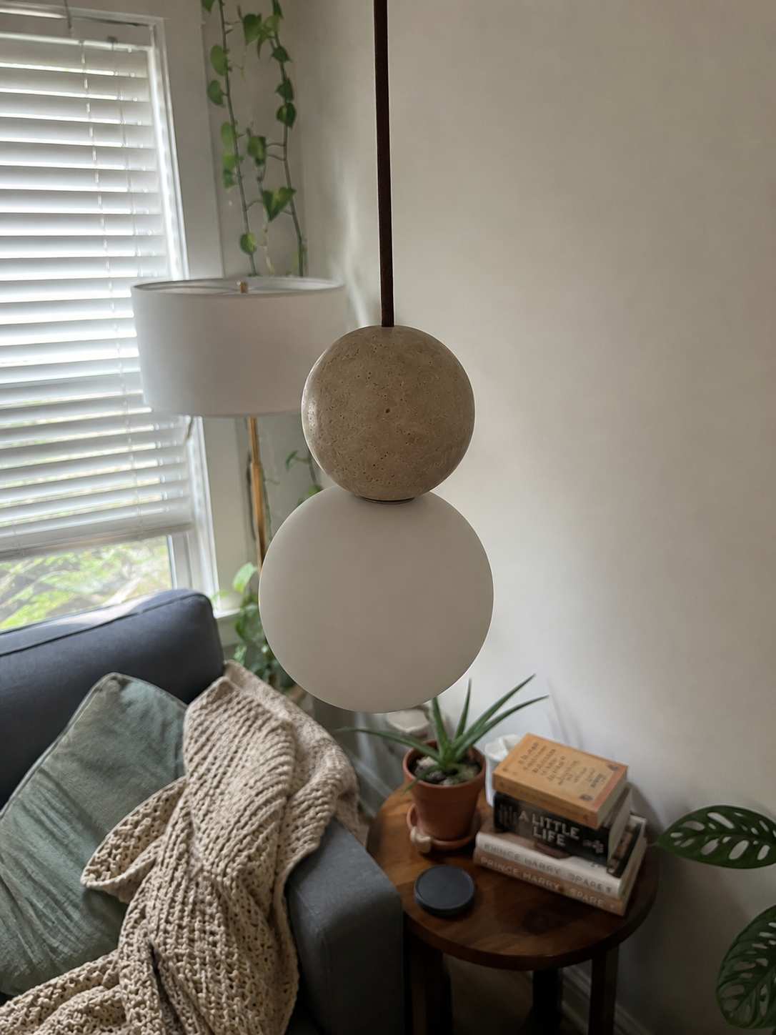 Callum | Travertine Globe Pendant