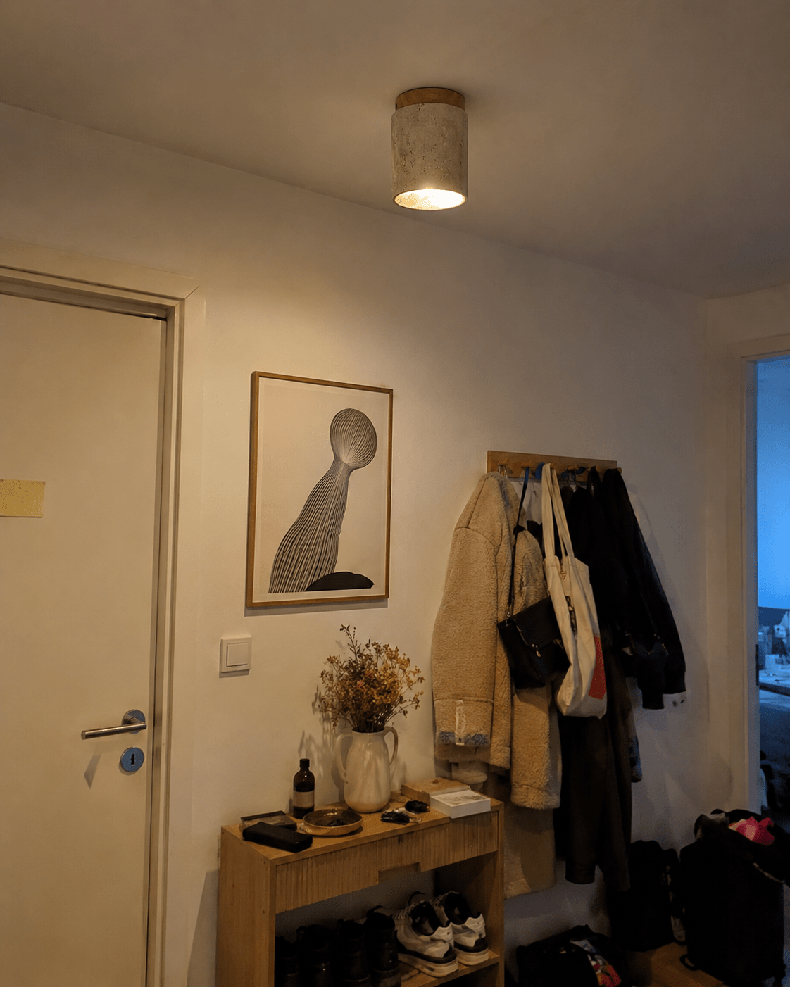 Faro | Yellow Travertine Cylinder Flush Ceiling Light - Luma House