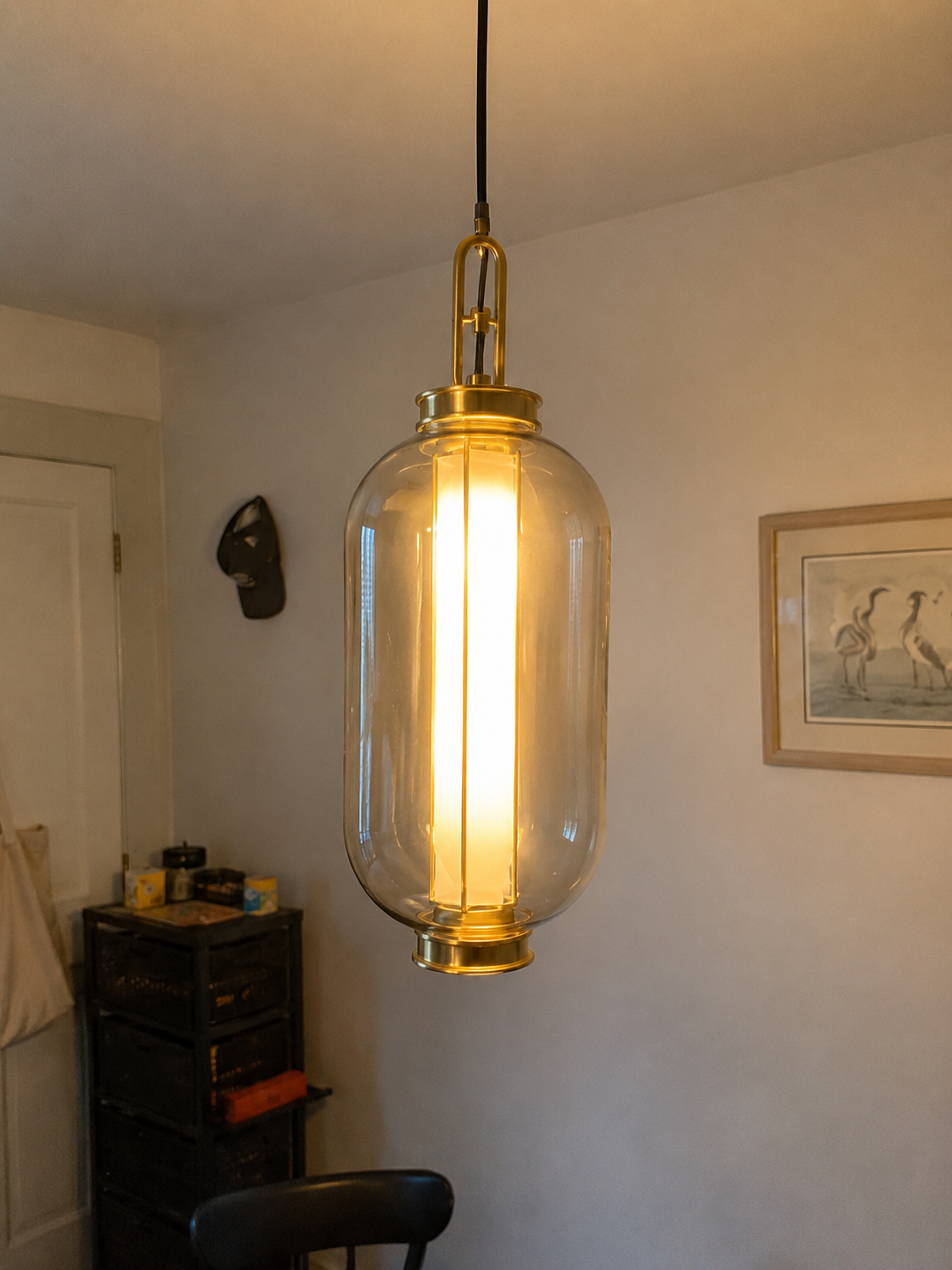 Isabelle | Amber Glass Lantern Pendant