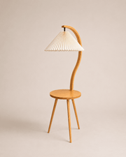 Felix | Modern Wood Floor Lamp with Side Table - Luma House