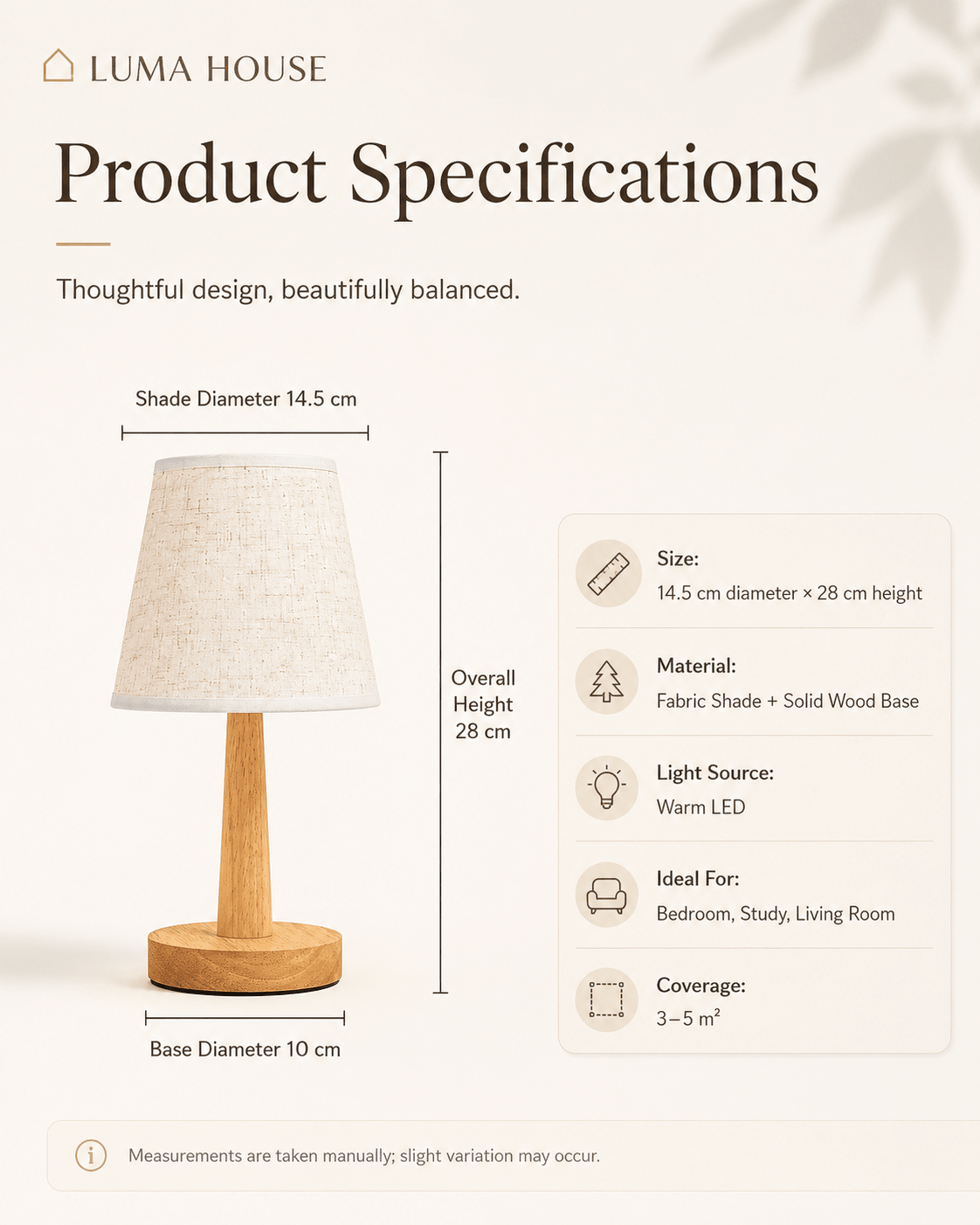 Flora | Nordic Wooden Bedside Lamp - Luma House