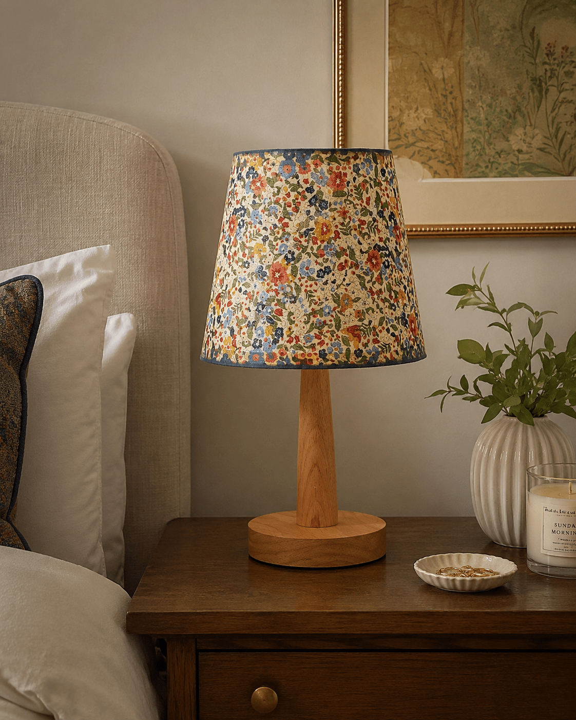 Flora | Nordic Wooden Bedside Lamp - Luma House