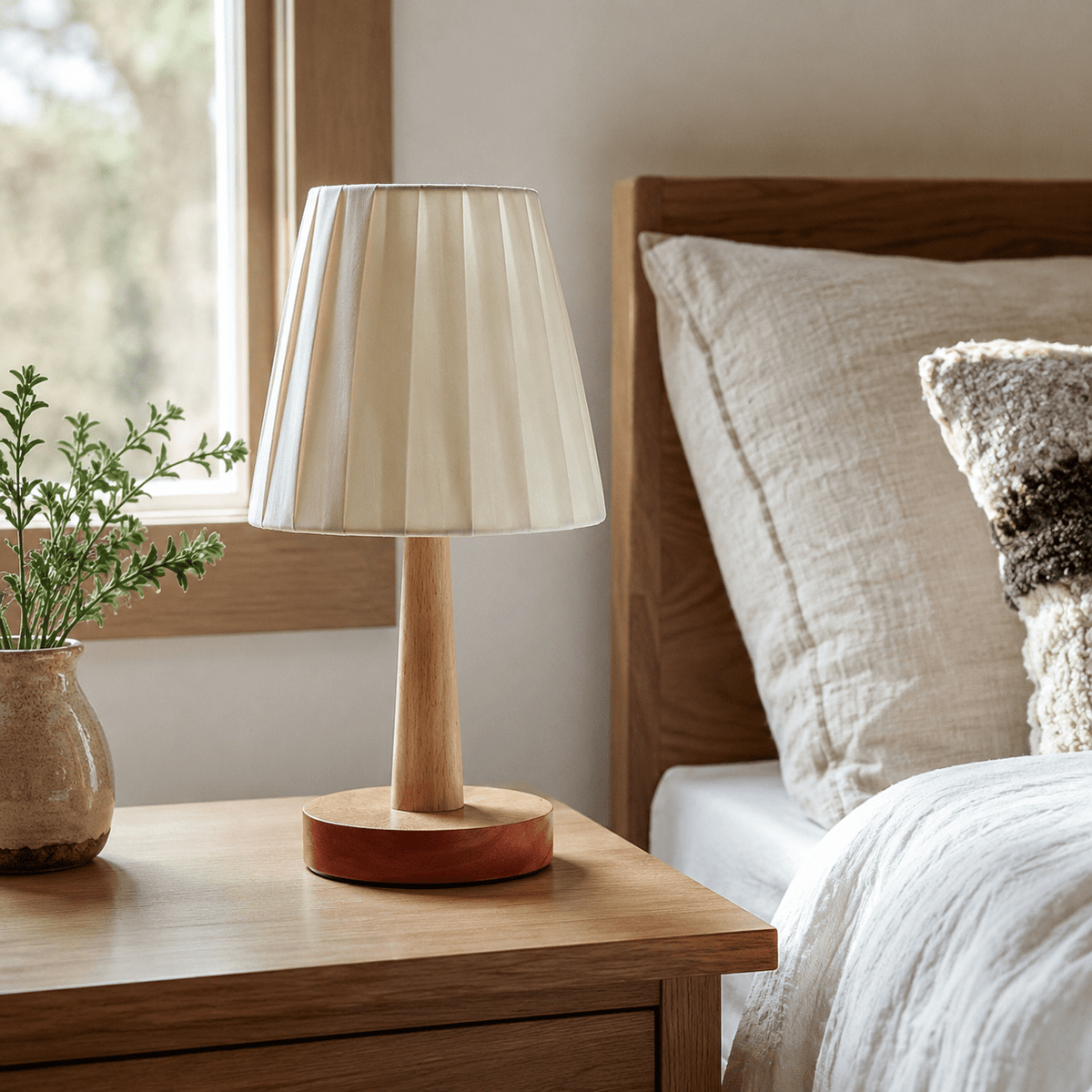 Flora | Nordic Wooden Bedside Lamp - Luma House
