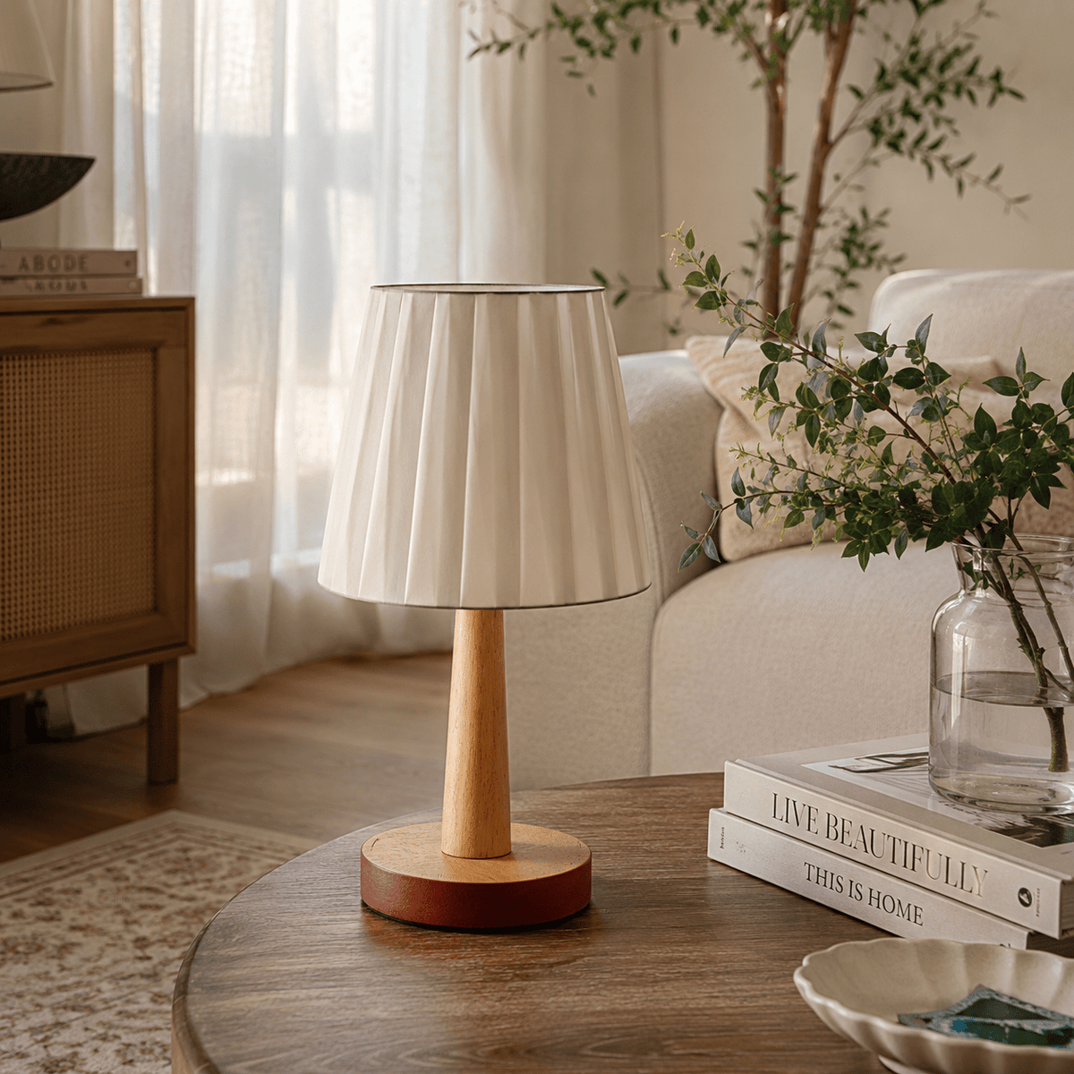 Flora | Nordic Wooden Bedside Lamp - Luma House