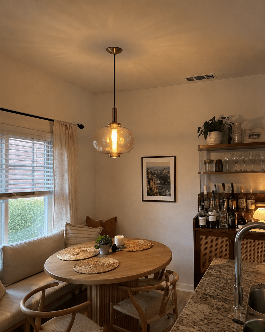 Genevieve | Amber Glass Lantern Pendant - Luma House