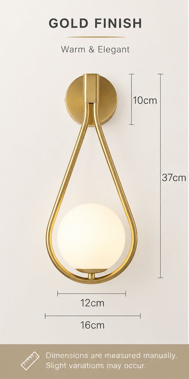 Luna |Drop Glass Ball LED Wall Sconce
