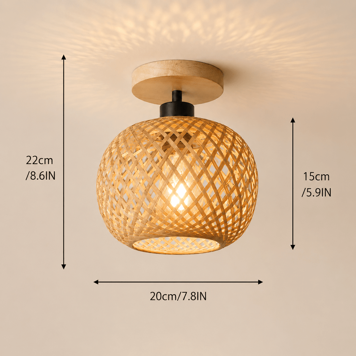 Hana | Bamboo Flush Mount Ceiling Light - Luma House