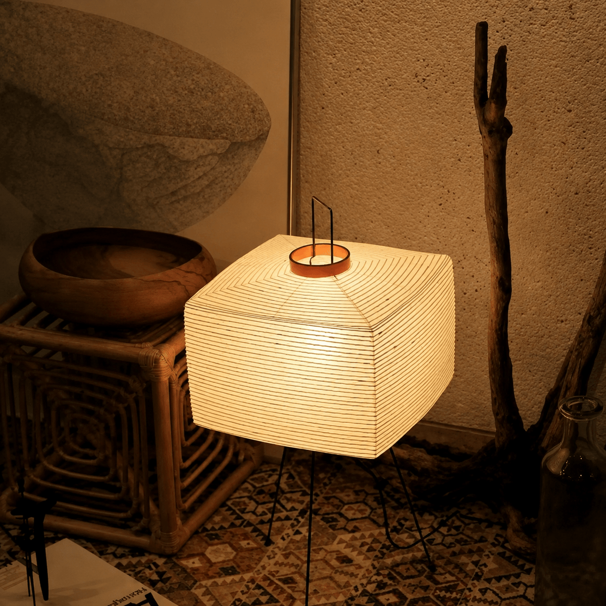 Hiro | Square Rice Paper Table Lamp - Luma House
