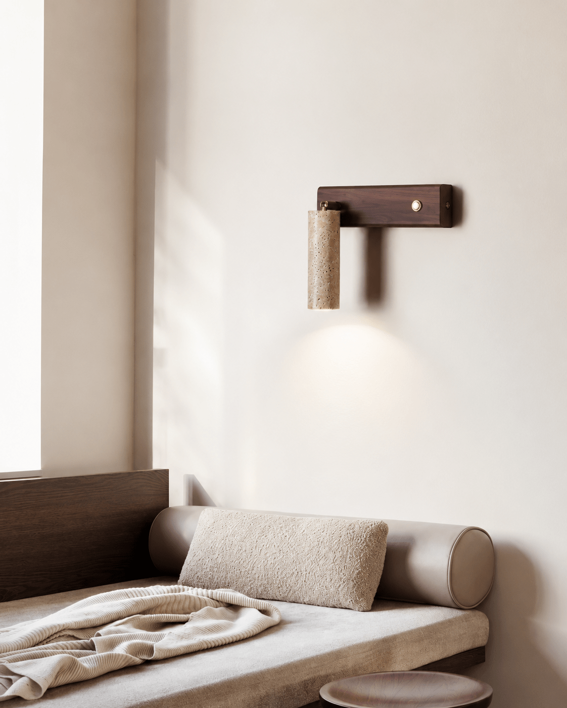 Iwa | Travertine Pivot Wall Sconce - Luma House