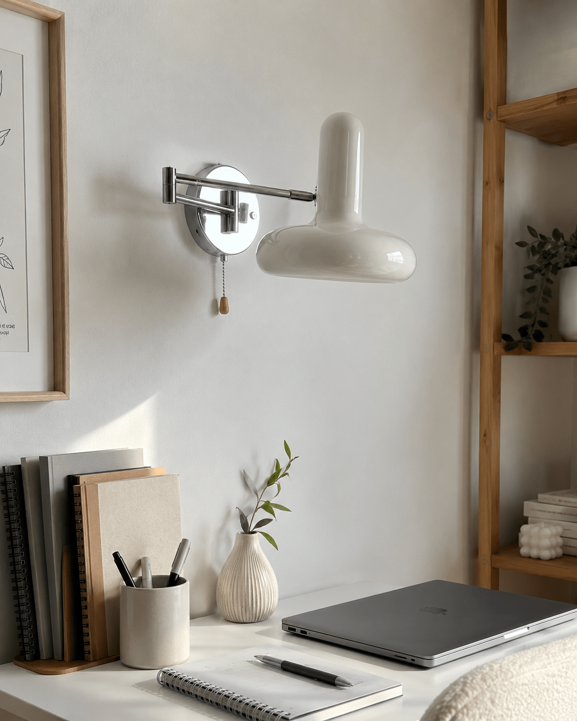 Leva | Swing Arm Wall Lamp Adjustable Reading Bedside Sconce - Luma House