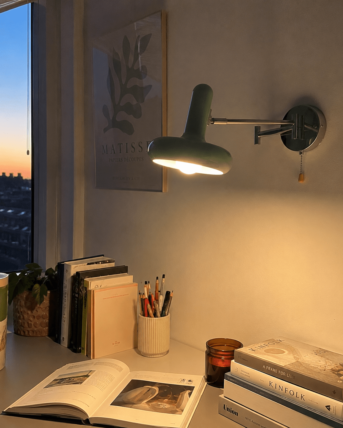 Leva | Swing Arm Wall Lamp Adjustable Reading Bedside Sconce - Luma House