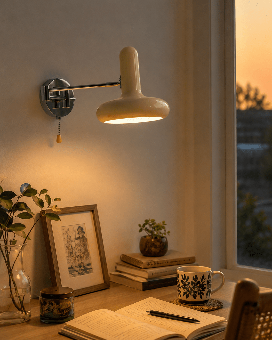 Leva | Swing Arm Wall Lamp Adjustable Reading Bedside Sconce - Luma House