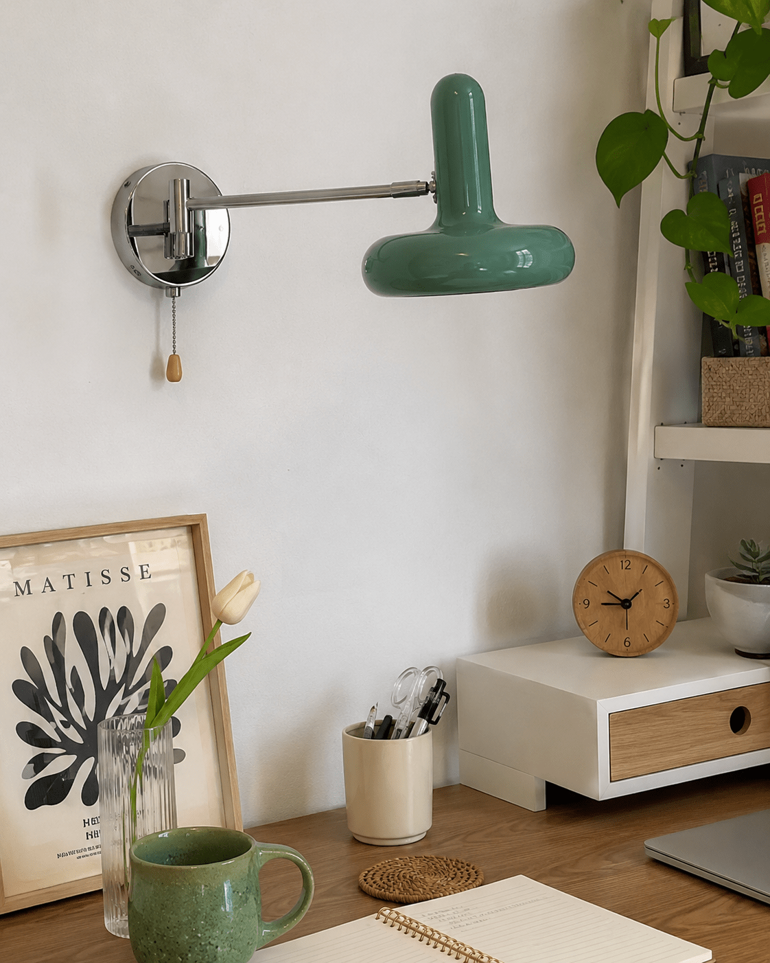 Leva | Swing Arm Wall Lamp Adjustable Reading Bedside Sconce - Luma House