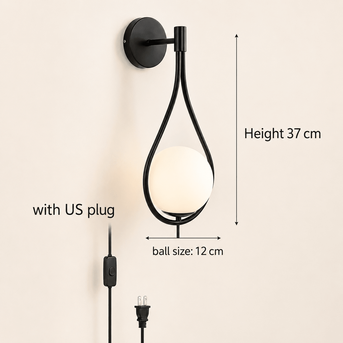 Luna |Drop Glass Ball LED Wall Sconce - Luma House