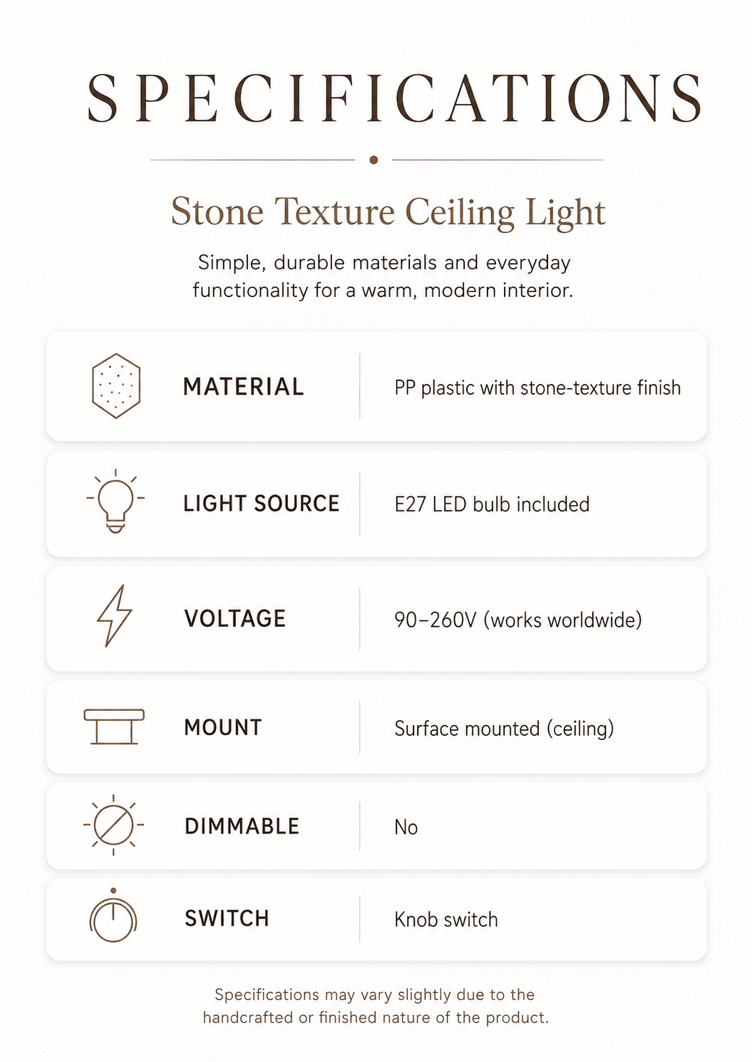 Luna | Wabi-Sabi Half-Dome Ceiling Light - Luma House