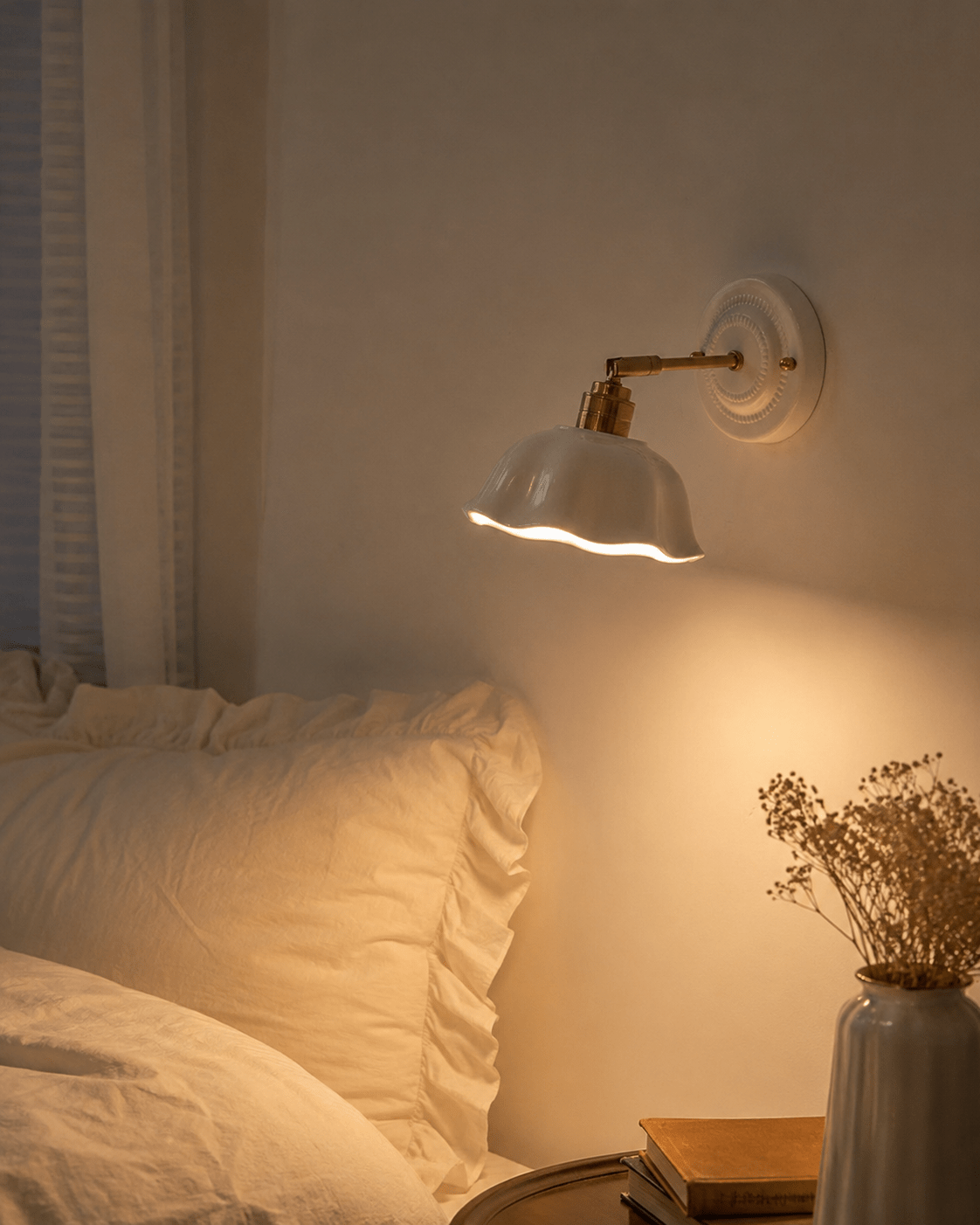 Margot | White Ceramic Copper Wall Sconce - Luma House