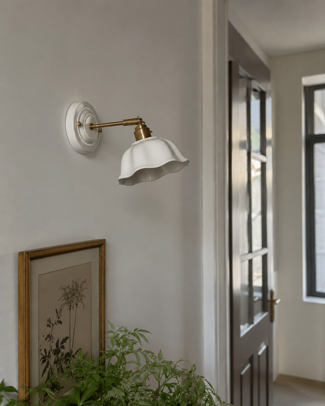Margot | White Ceramic Copper Wall Sconce - Luma House