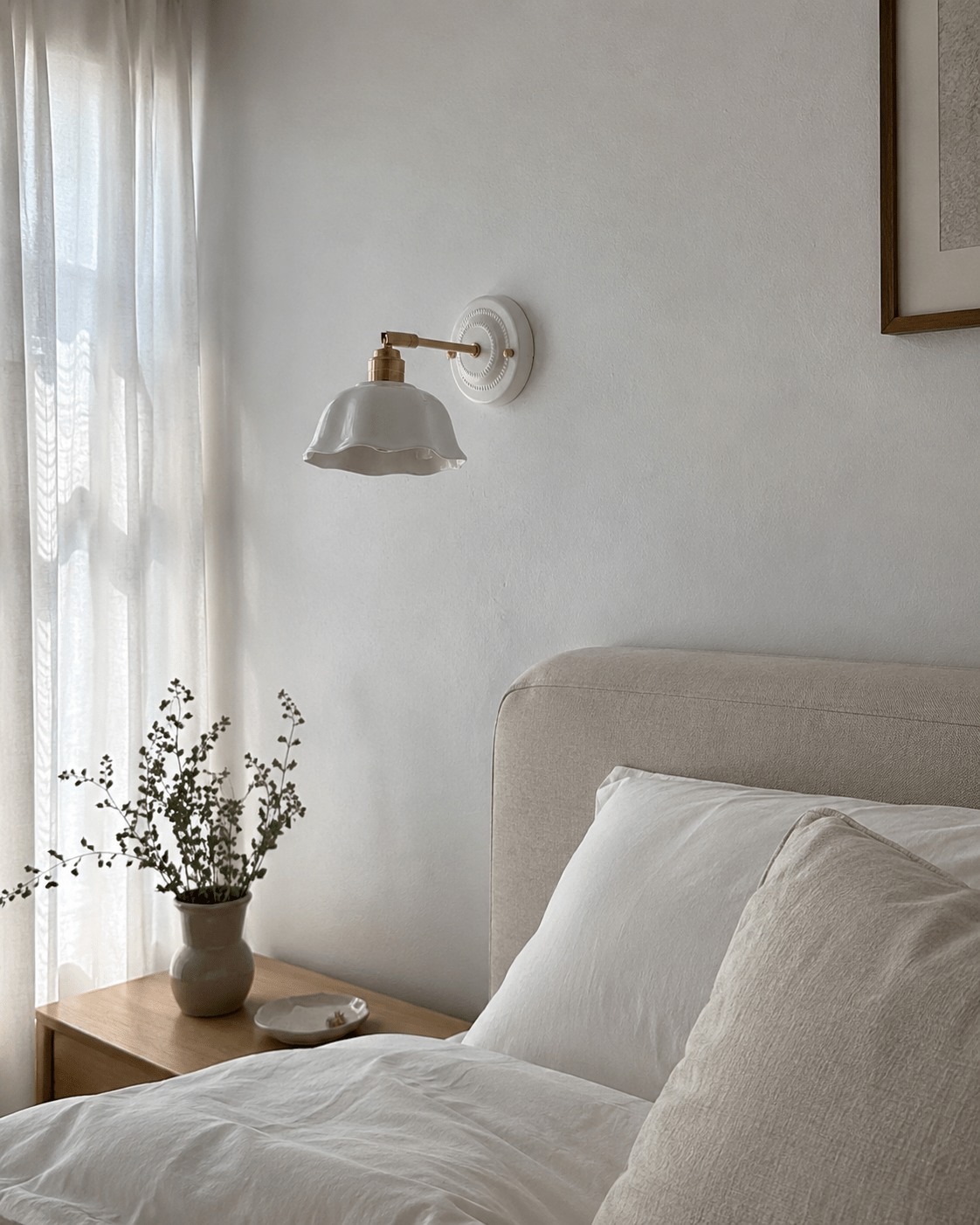 Margot | White Ceramic Copper Wall Sconce - Luma House
