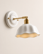Margot | White Ceramic Copper Wall Sconce - Luma House