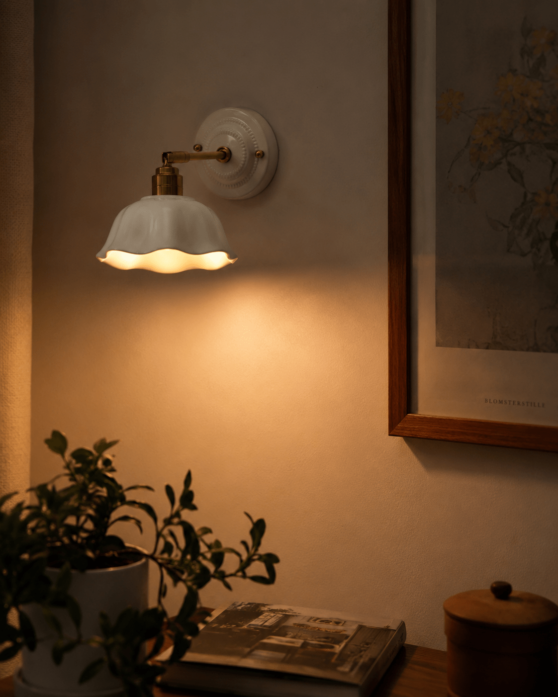 Margot | White Ceramic Copper Wall Sconce - Luma House