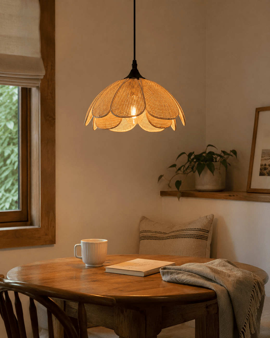 Maribel | Rattan Flower Pendant Light - Luma House
