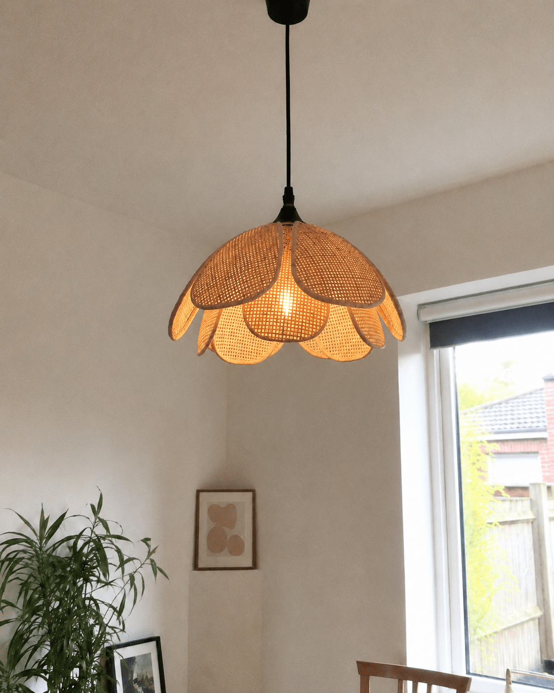 Maribel | Rattan Flower Pendant Light - Luma House