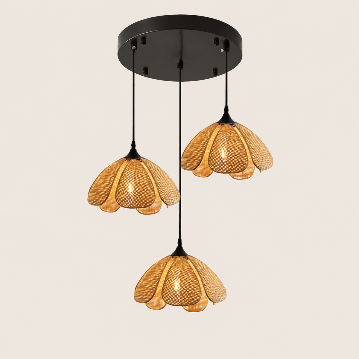 Maribel | Rattan Flower Pendant Light - Luma House
