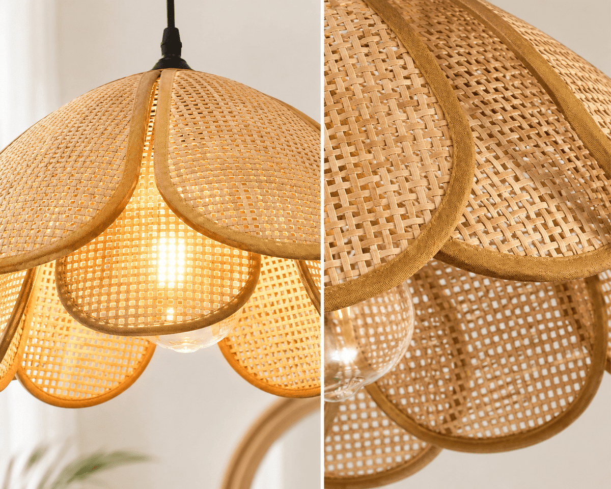 Maribel | Rattan Flower Pendant Light - Luma House