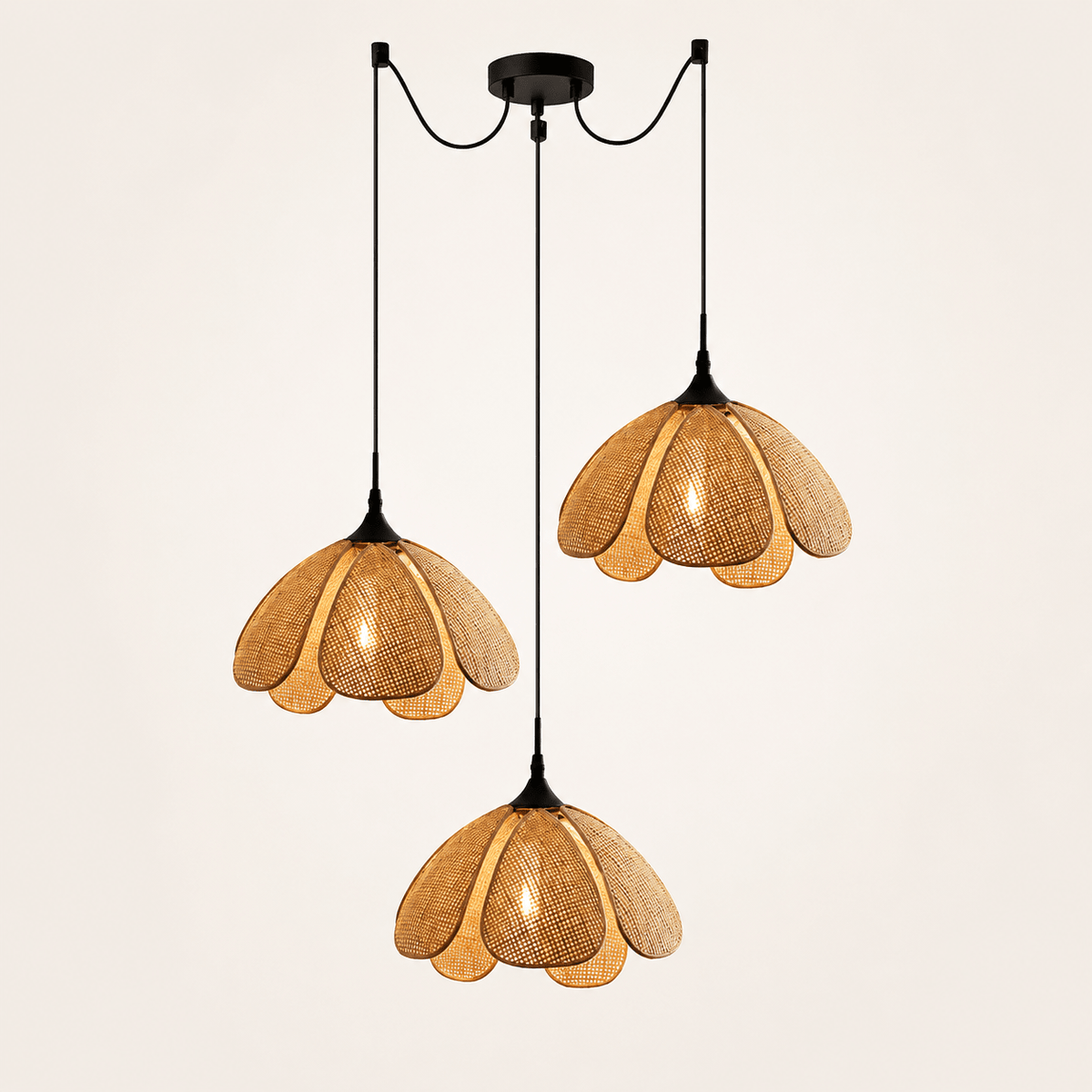Maribel | Rattan Flower Pendant Light - Luma House