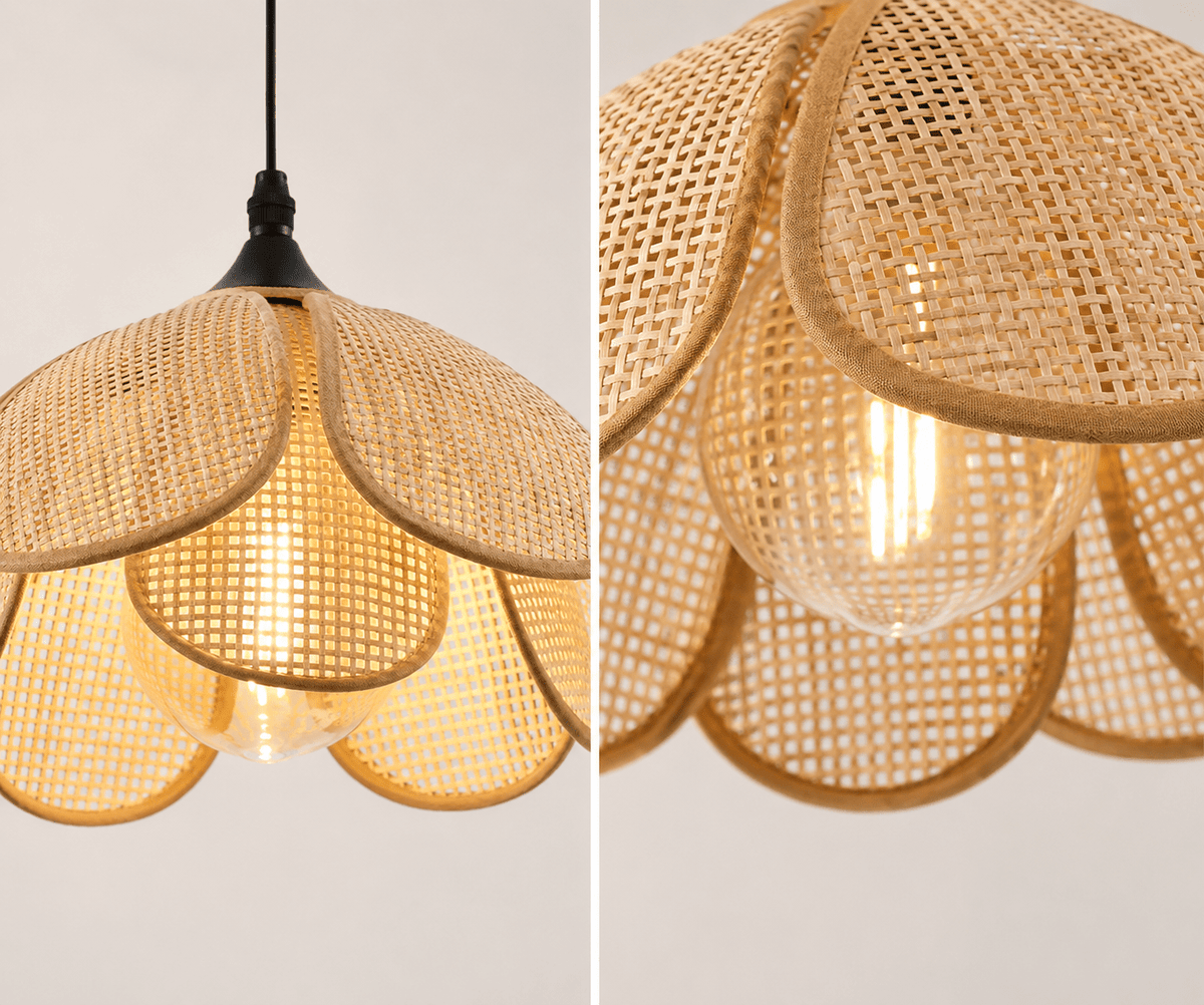 Maribel | Rattan Flower Pendant Light - Luma House