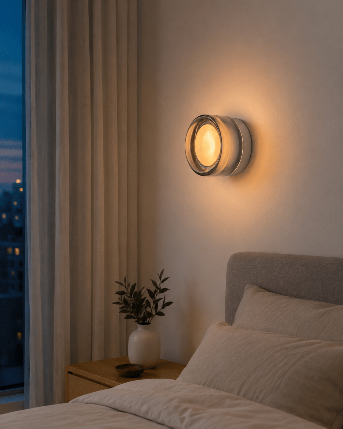 Noa | Round Glass Wall Sconce - Luma House