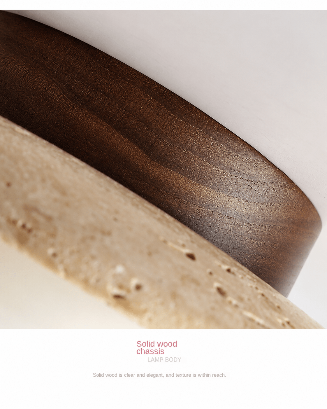 Noma | Travertine & Wood Flush Ceiling Light - Luma House
