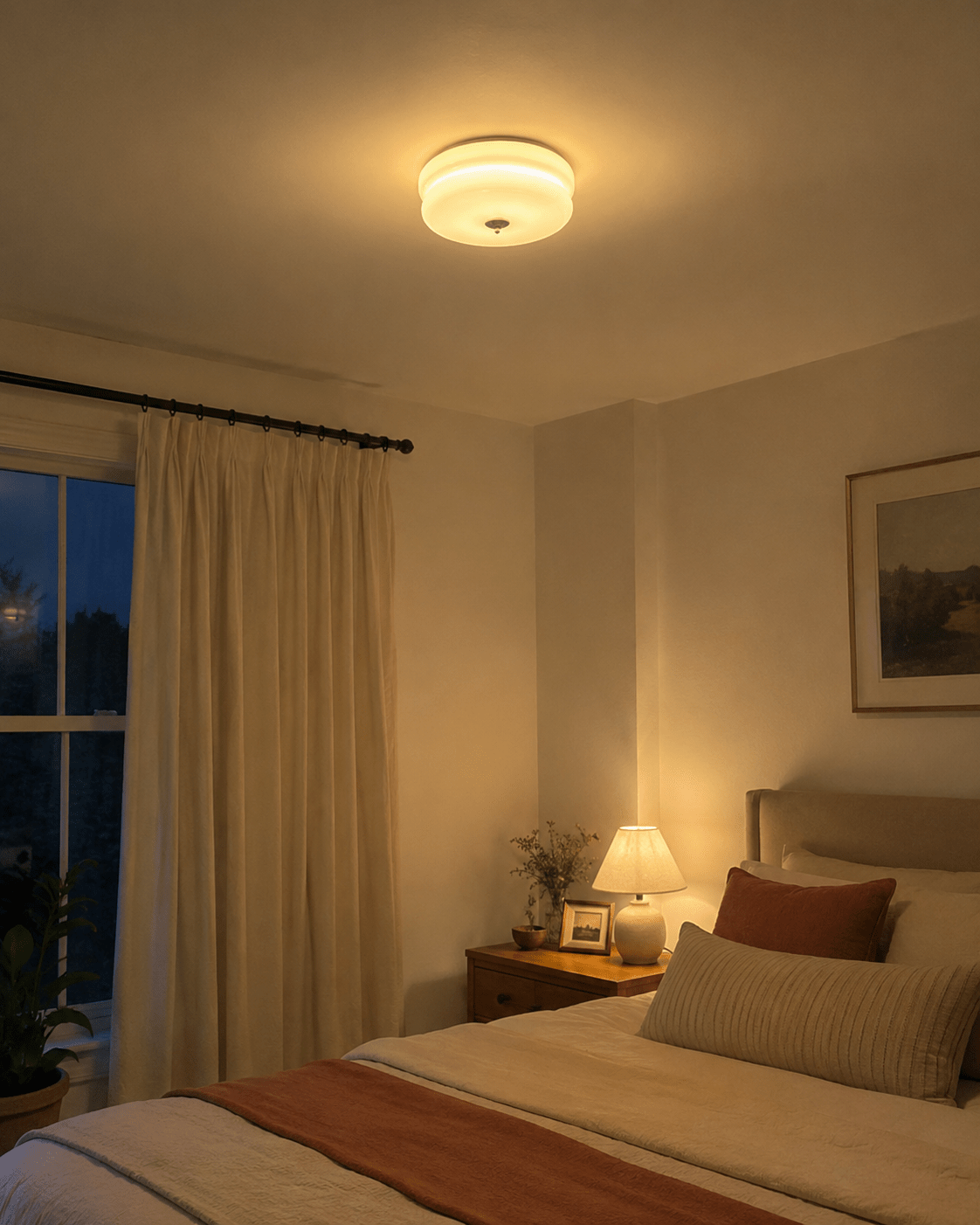 Nora | French Cream Halo Ceiling Light - Luma House