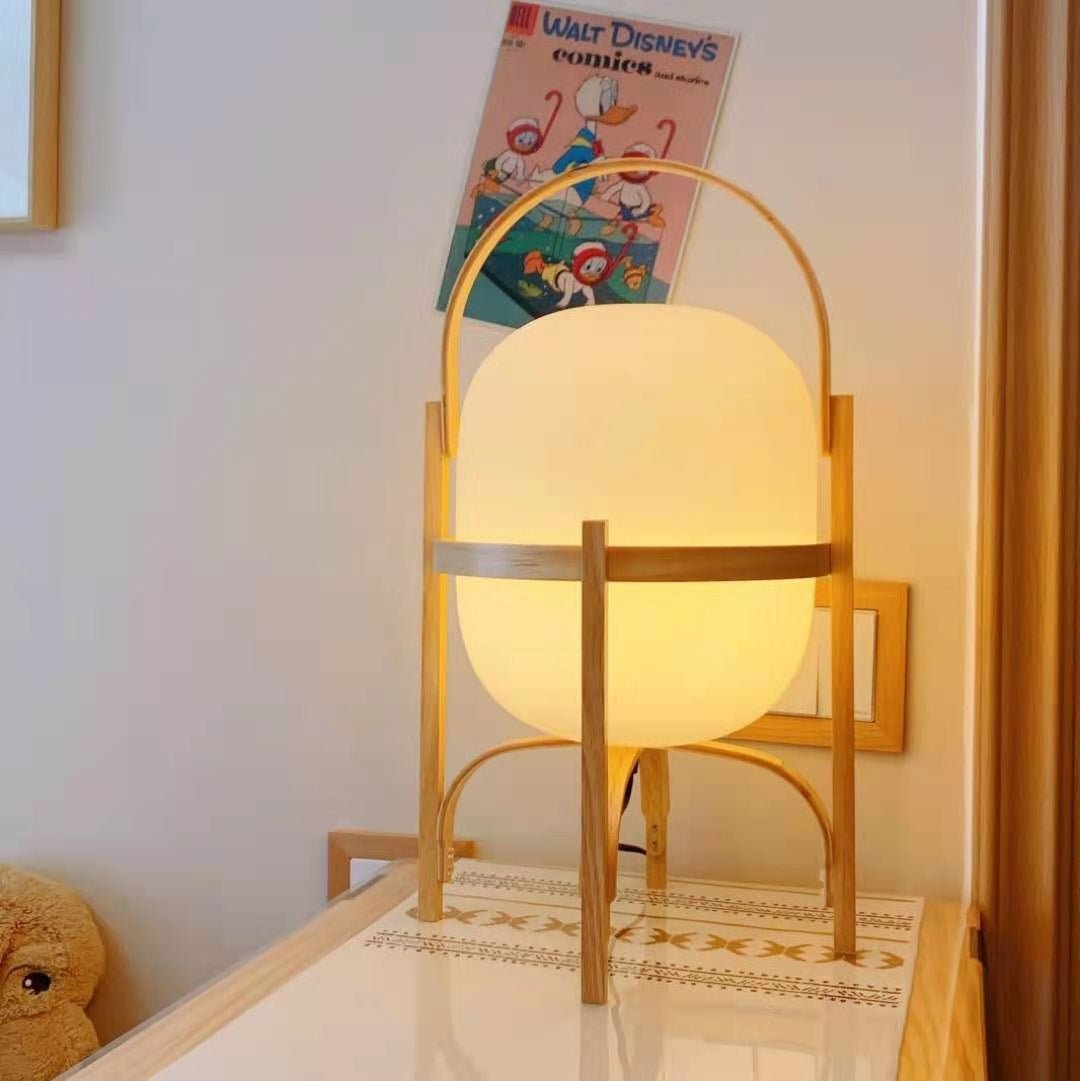 Obi | Japanese Basket Glass Table Lamp - Luma House