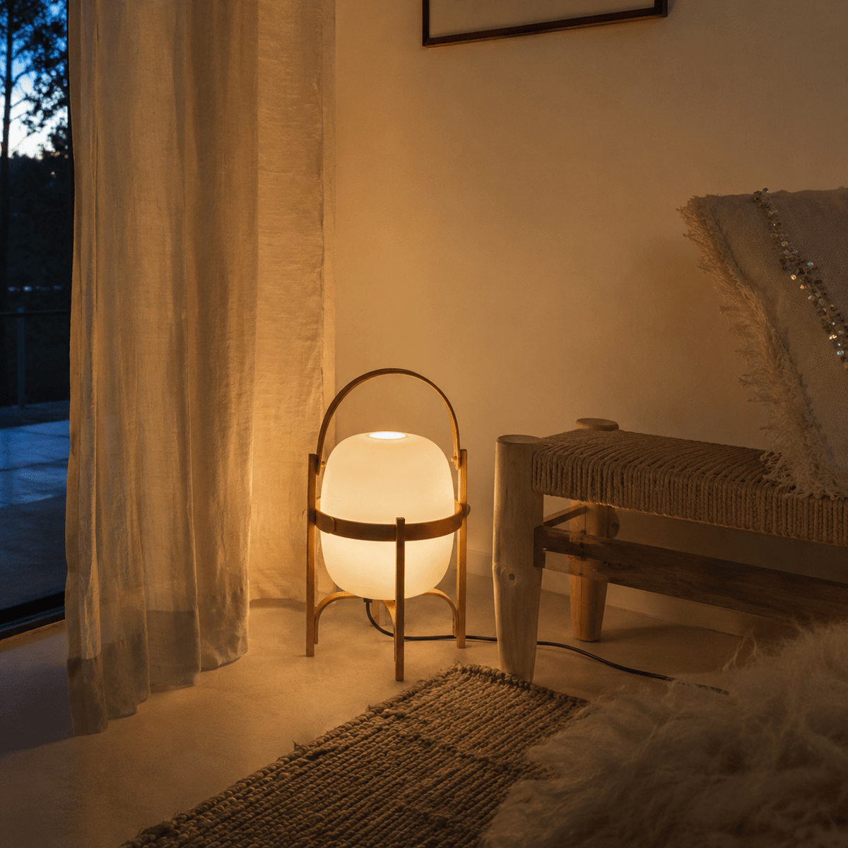 Obi | Japanese Basket Glass Table Lamp - Luma House