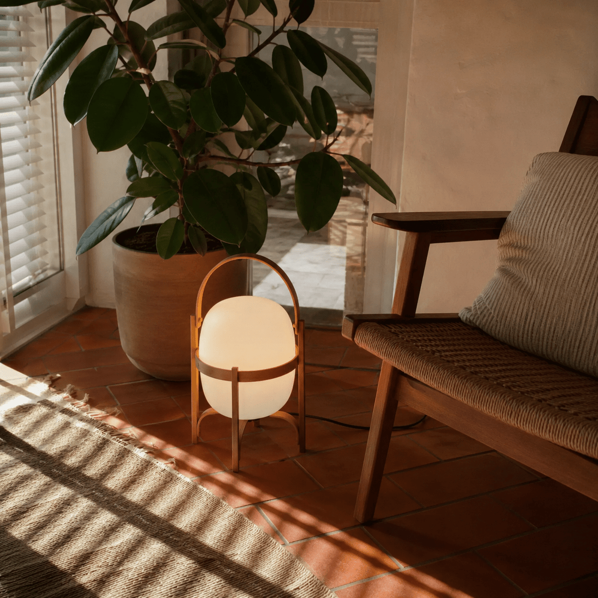 Obi | Japanese Basket Glass Table Lamp - Luma House