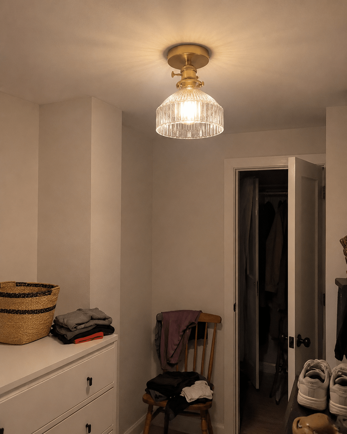 Odette | Ribbed Glass Flush Mount - Luma House