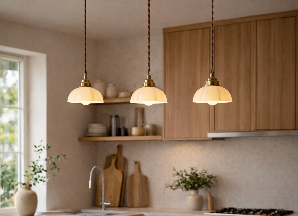 Japanese Wabi-Sabi Brass Designer Pendant Light