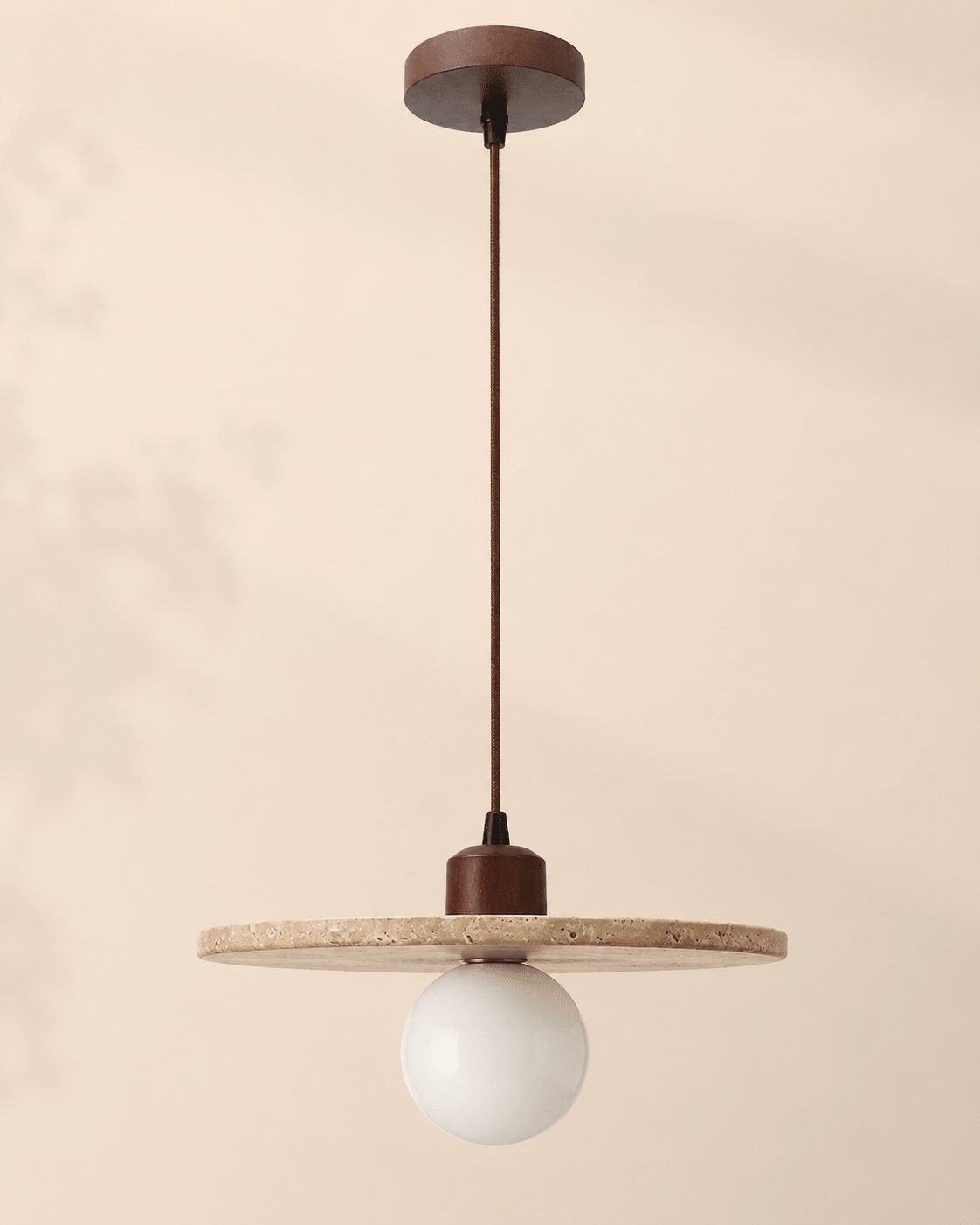 Piatto | Travertine Disc Pendant Light - Luma House