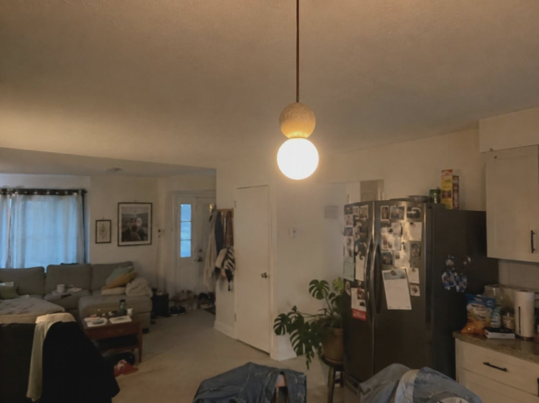 Load video: Callum | Travertine Globe Pendant