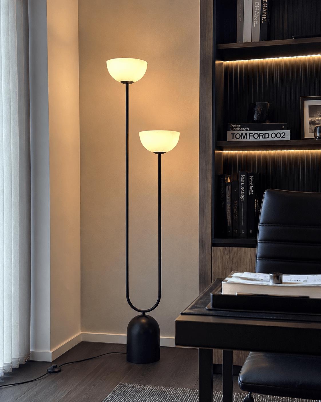 Roman | Dual-Head Arc Floor Lamp - Luma House